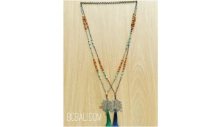 exotiq tassel bead mix two color pendant tree of life bronze